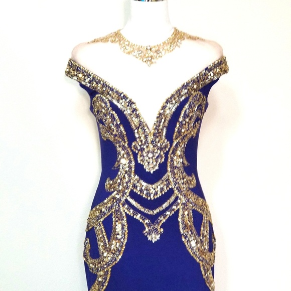 CLAUDINE PROM FORMAL DRESS MERMAID DRESS SIZE 4 - Picture 2 of 8